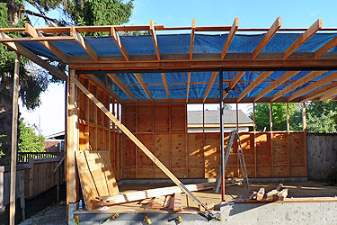 SH Studio Roof Framing and Tarp